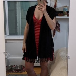 Cashmere Blend Fringe Shawl/Wrap